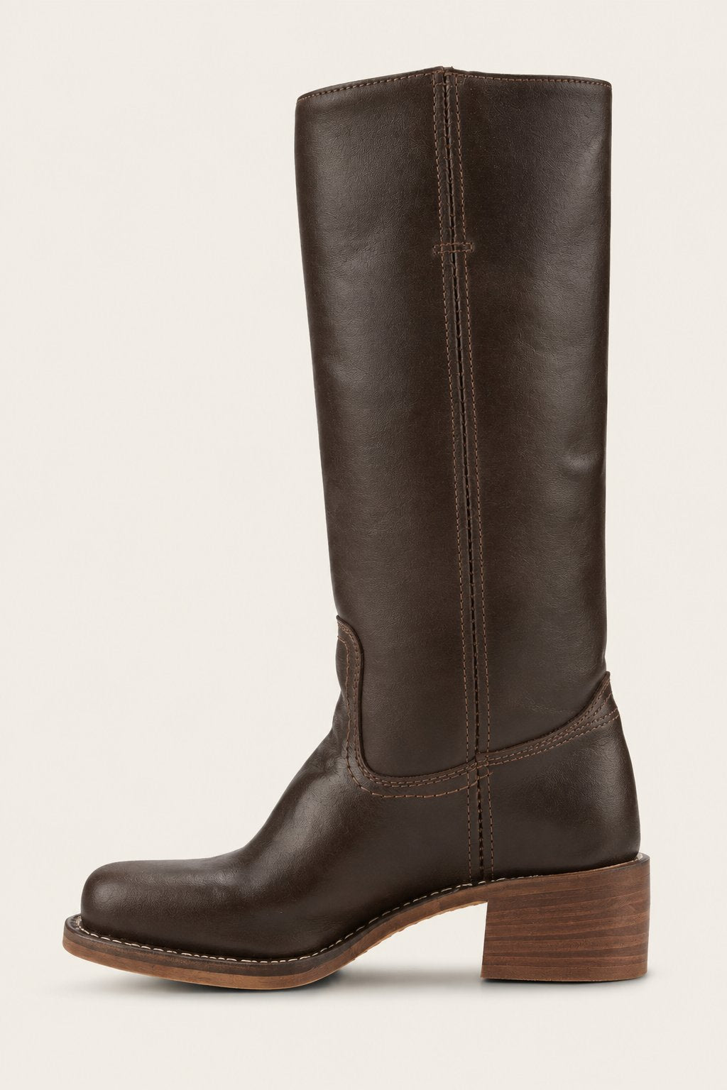 Women's Leather Knee-High Boots with Block Heel
