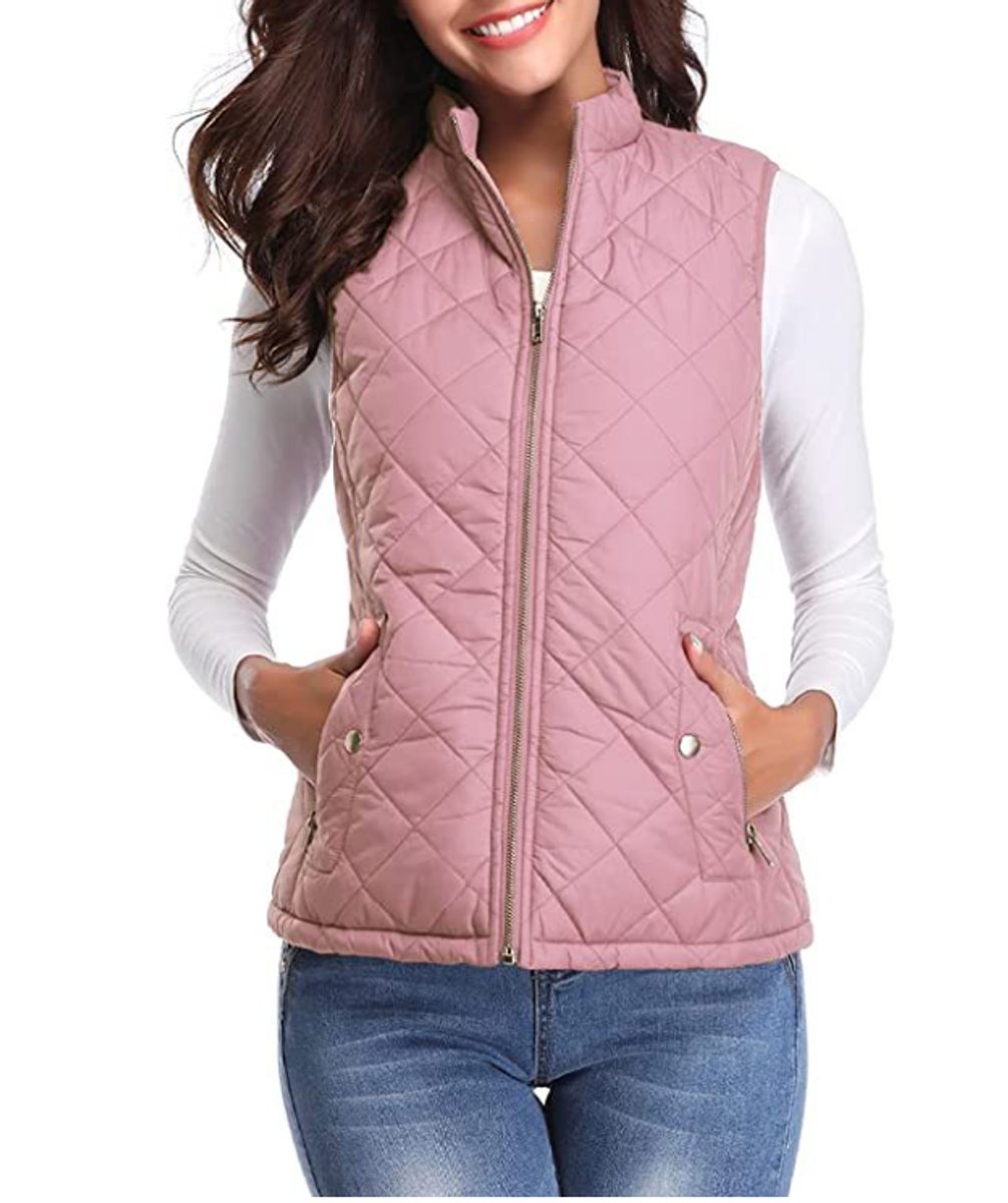 Women's Quilted Gilet with Stand Collar
