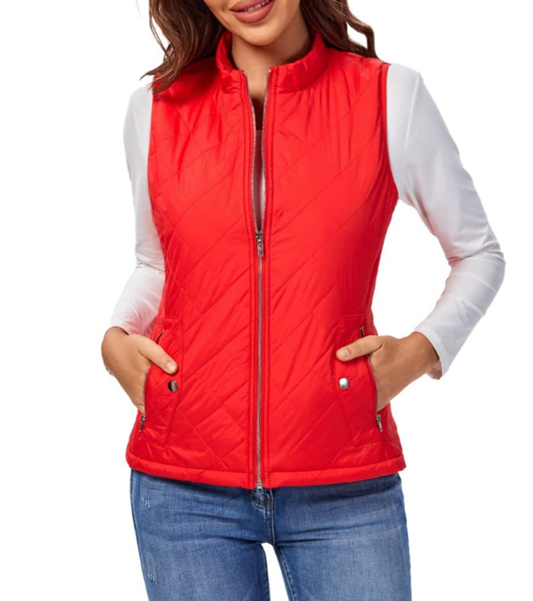 Women's Quilted Gilet with Stand Collar