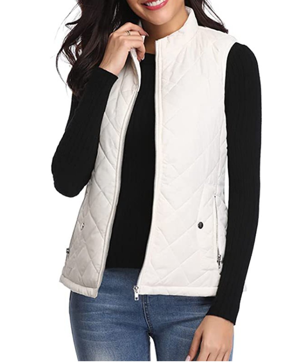 Women's Quilted Gilet with Stand Collar