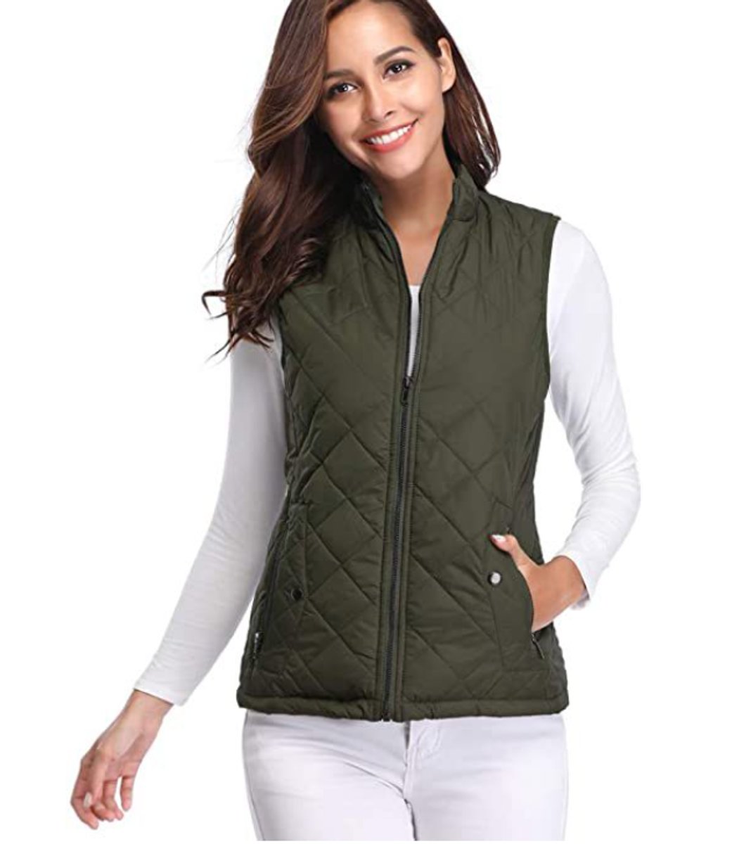 Women's Quilted Gilet with Stand Collar