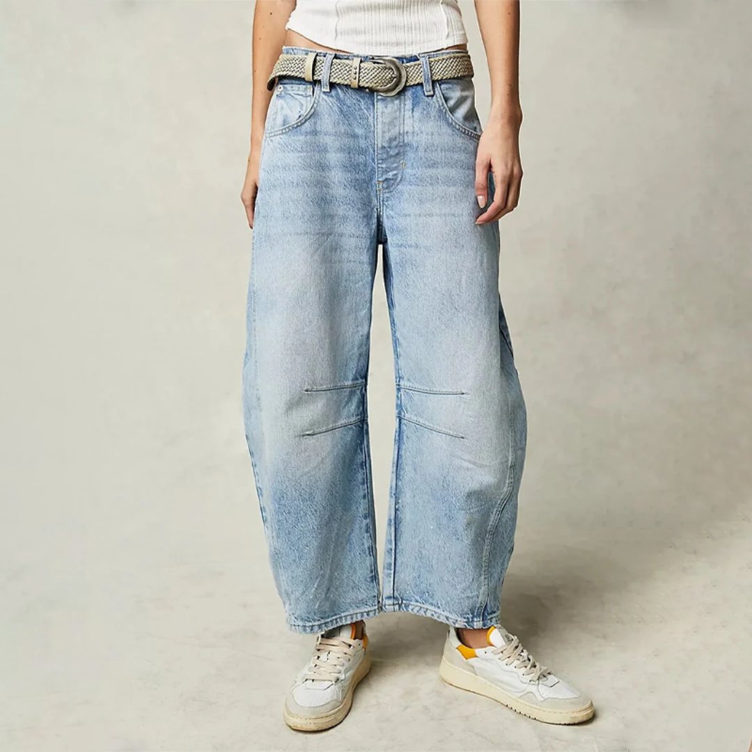 Women's Denim Barrel Leg Baggy Jeans
