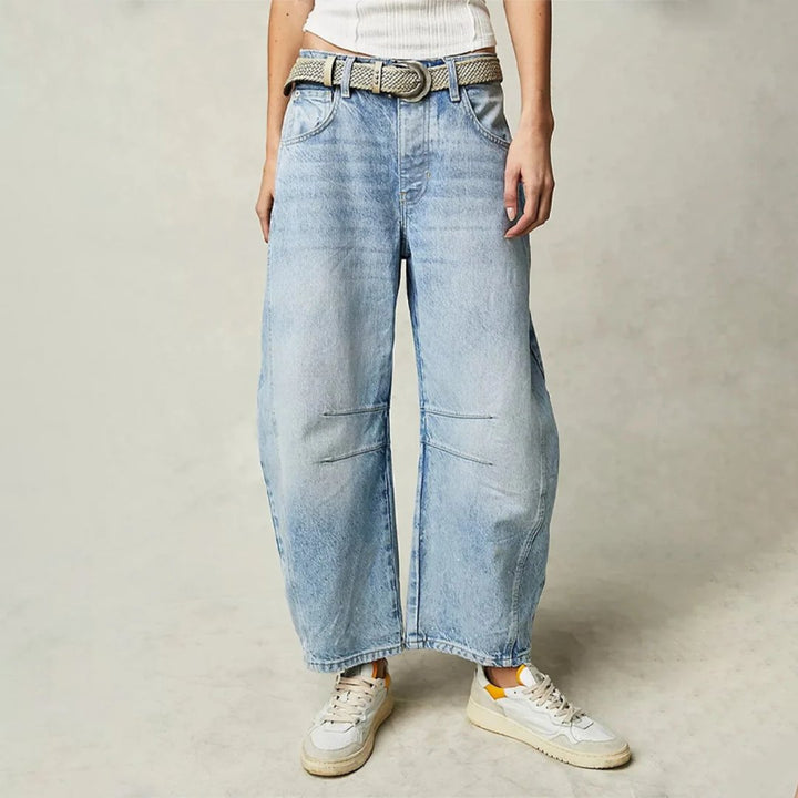 Women's Denim Barrel Leg Baggy Jeans