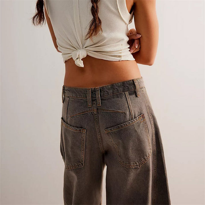 Women's Denim Barrel Leg Baggy Jeans