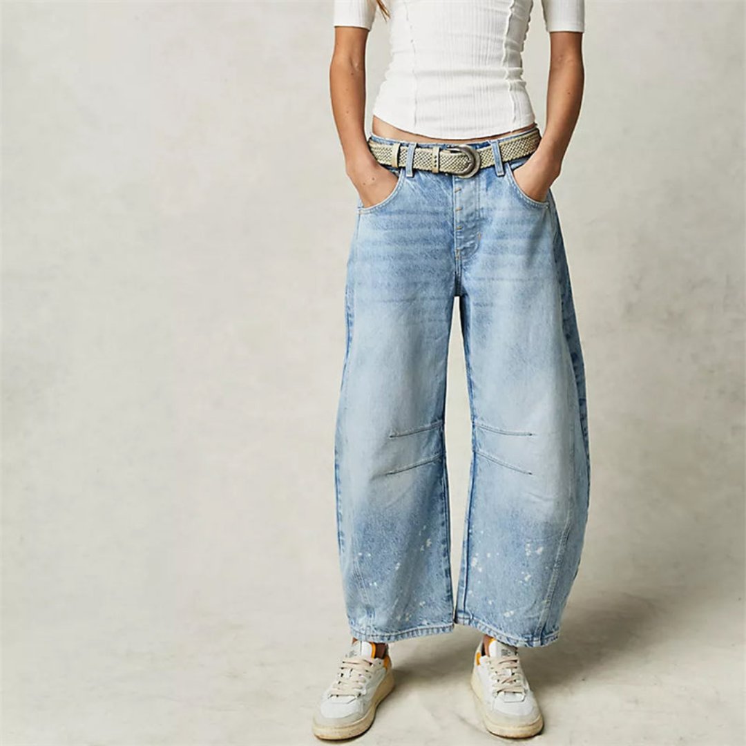 Women's Denim Barrel Leg Baggy Jeans