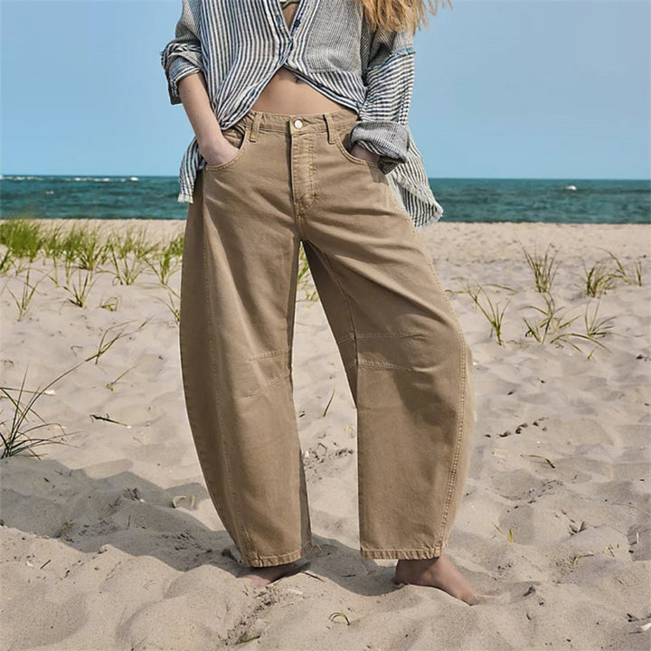 Women's Denim Barrel Leg Baggy Jeans