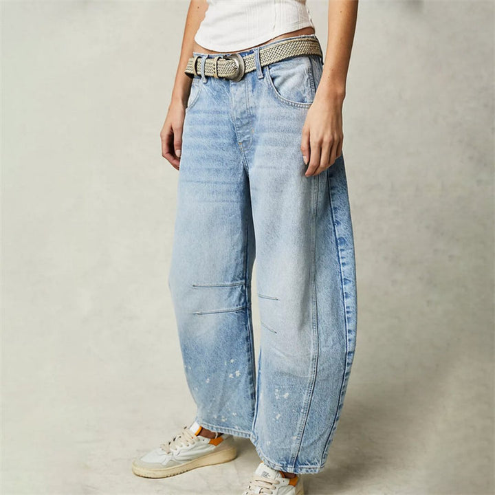 Women's Denim Barrel Leg Baggy Jeans