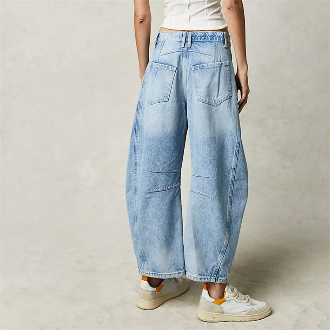 Women's Denim Barrel Leg Baggy Jeans