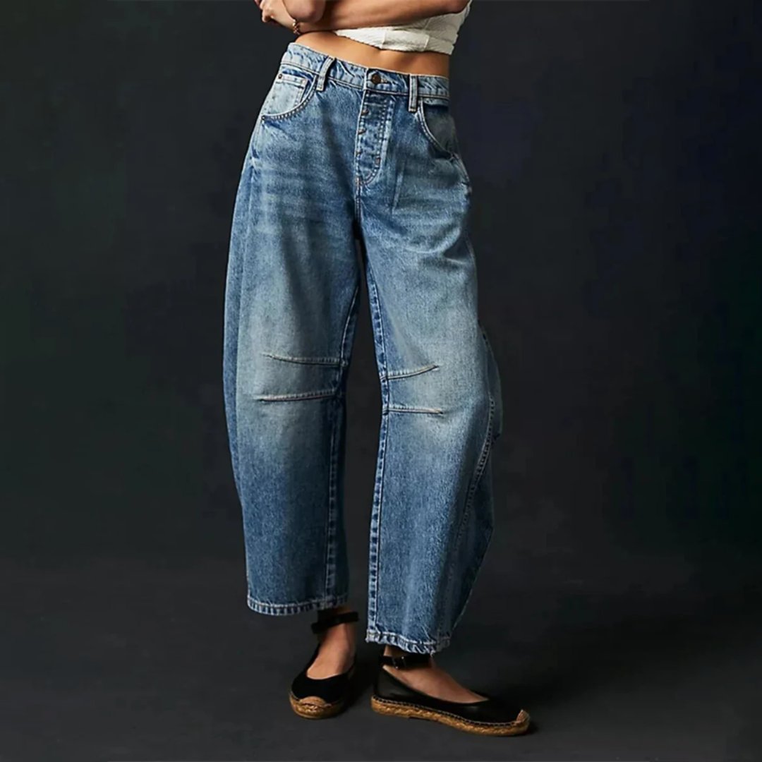 Women's Denim Barrel Leg Baggy Jeans
