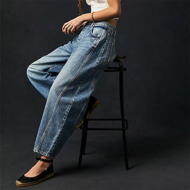 Women's Denim Barrel Leg Baggy Jeans