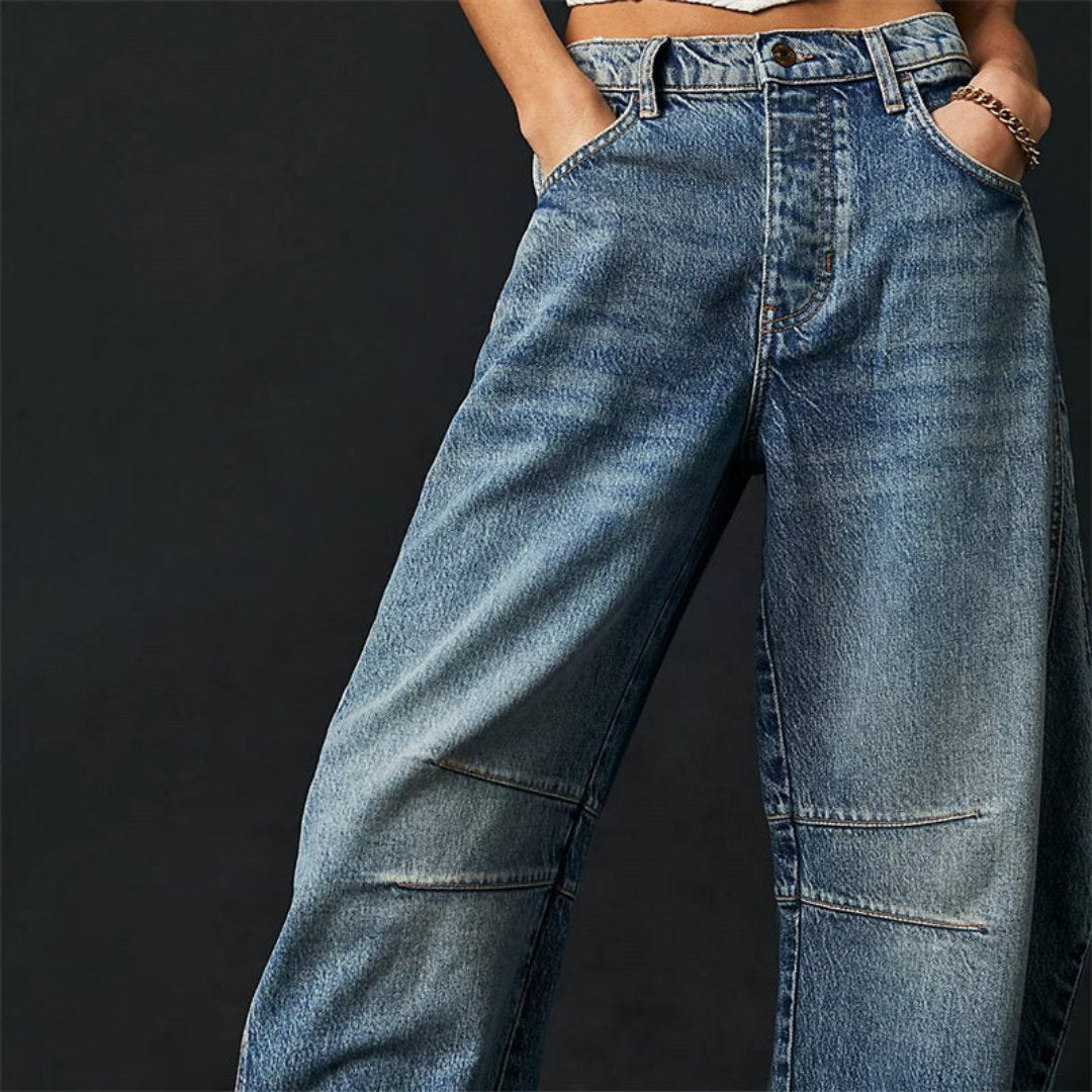 Women's Denim Barrel Leg Baggy Jeans