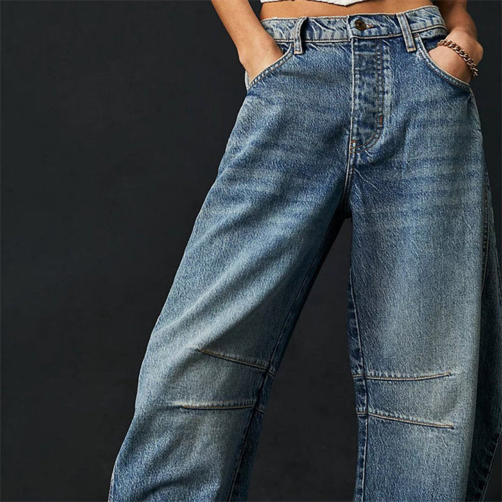 Women's Denim Barrel Leg Baggy Jeans