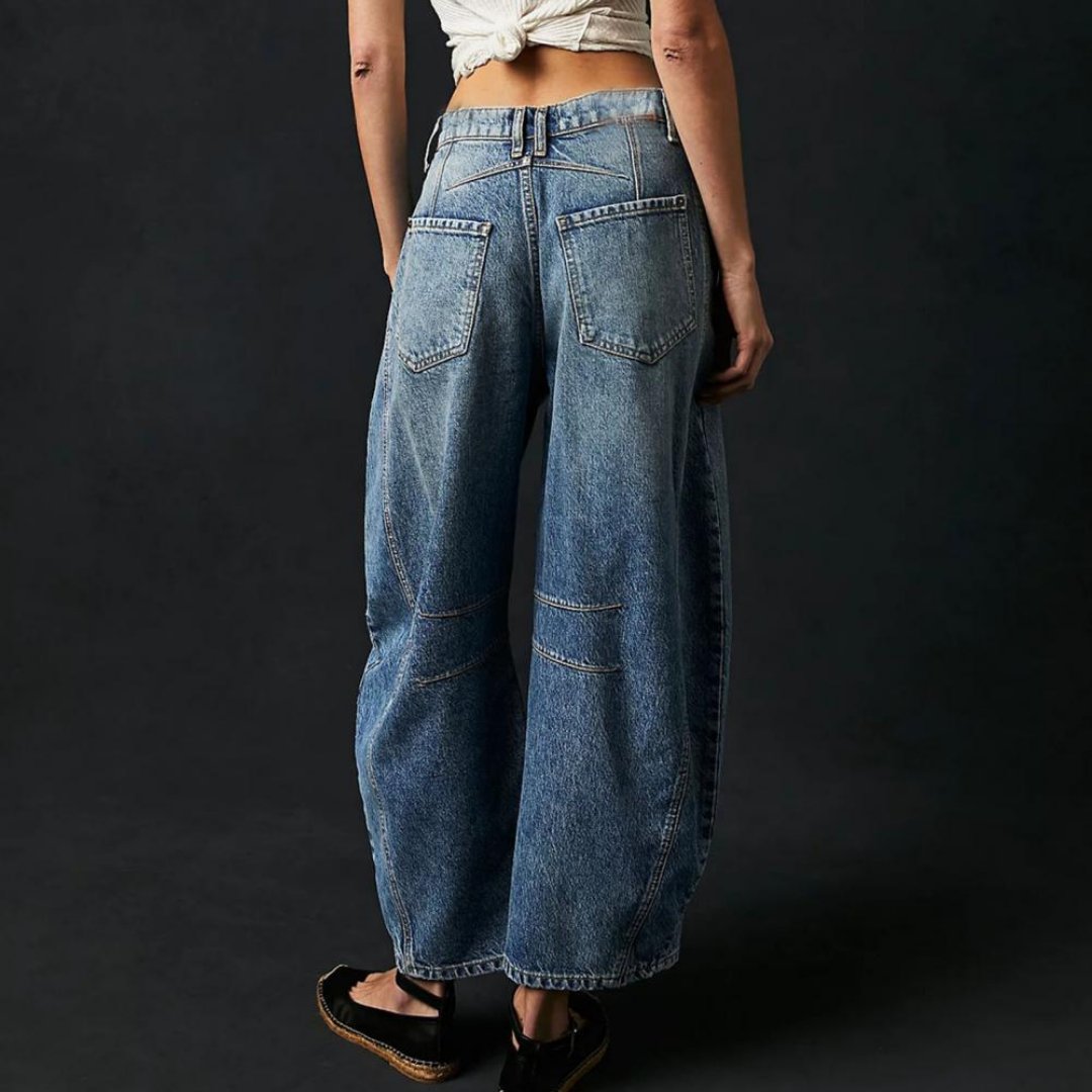 Women's Denim Barrel Leg Baggy Jeans