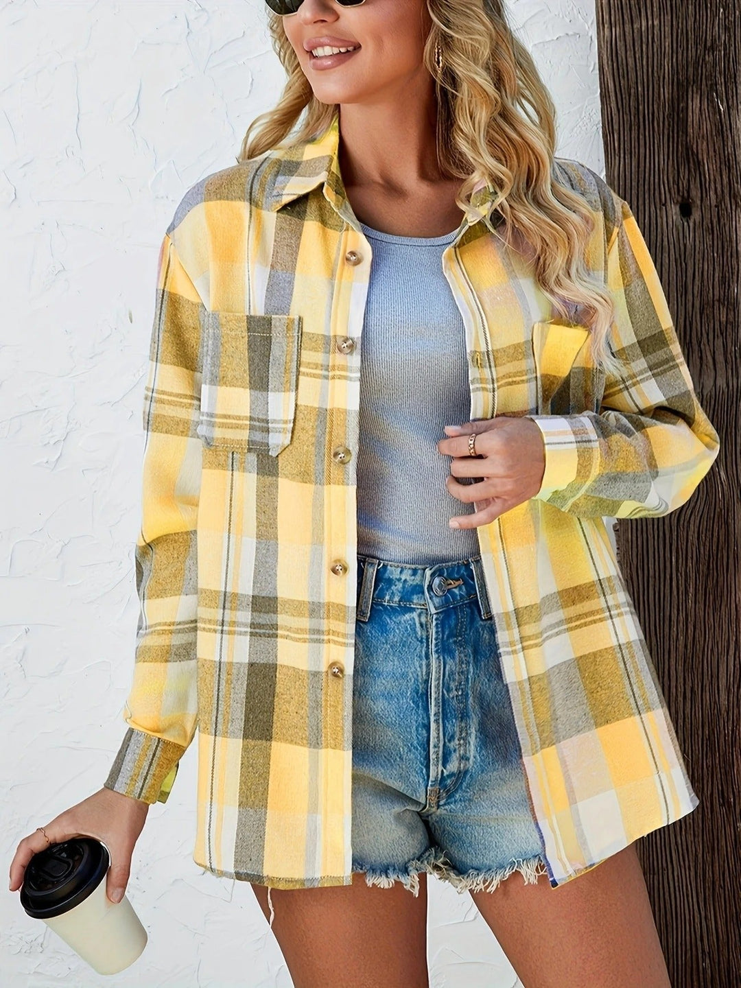 Women's Flannel Check Shirt with Chest Pockets