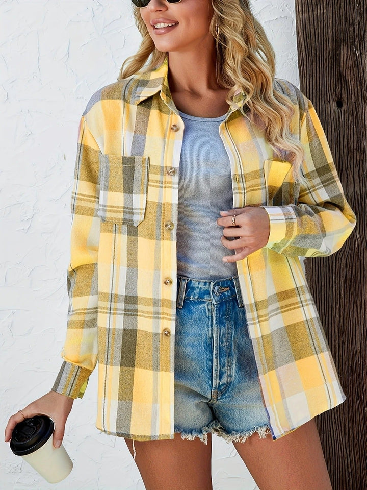 Women's Flannel Check Shirt with Chest Pockets