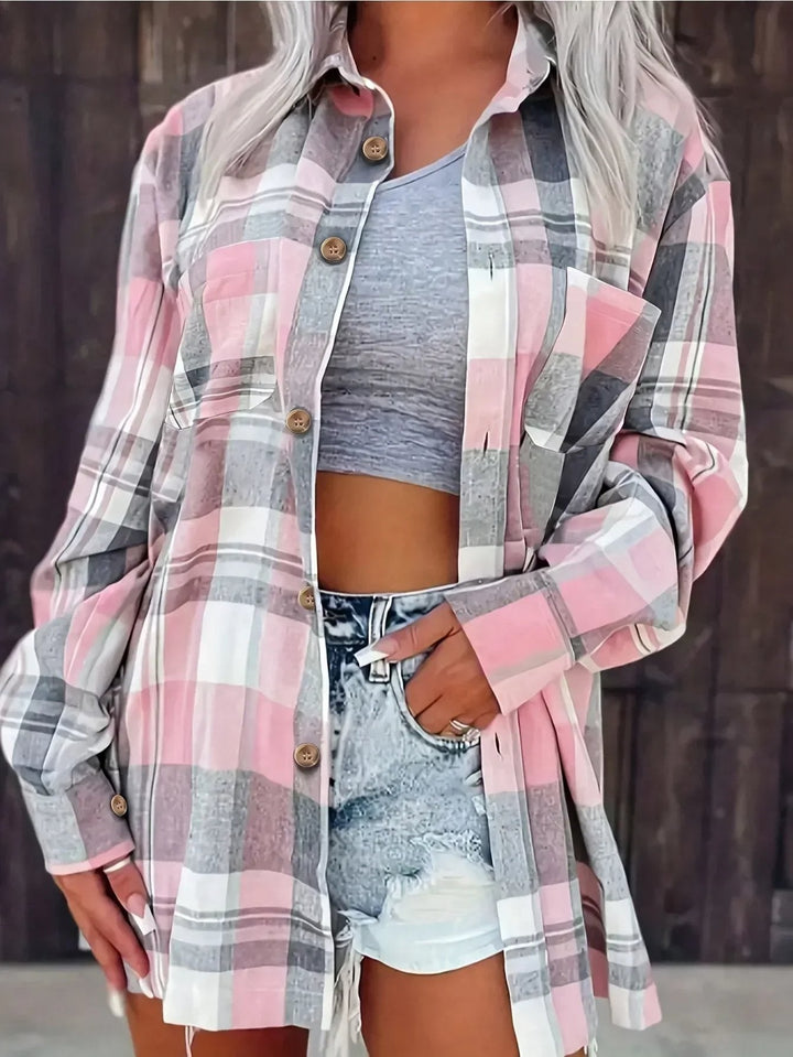 Women's Flannel Check Shirt with Chest Pockets