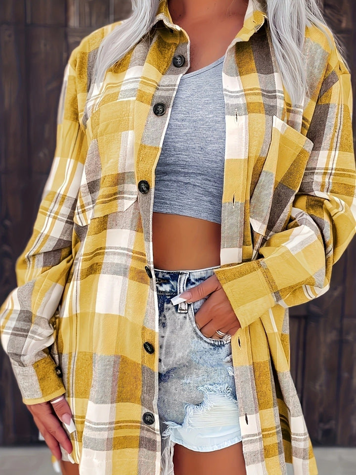 Women's Flannel Check Shirt with Chest Pockets