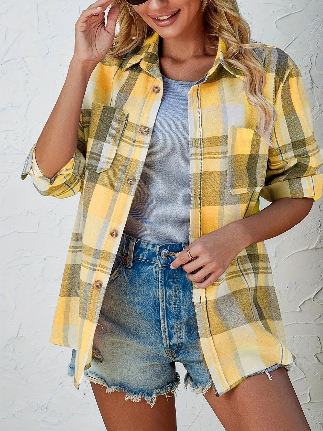 Women's Flannel Check Shirt with Chest Pockets