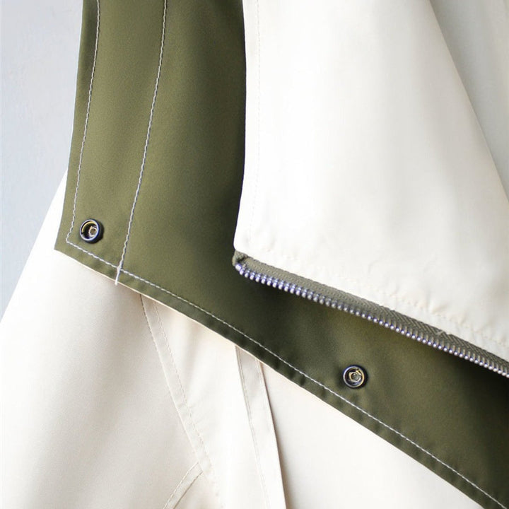 Women's Oversized Colourblock Jacket with Statement Collar