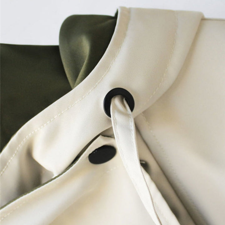 Women's Oversized Colourblock Jacket with Statement Collar