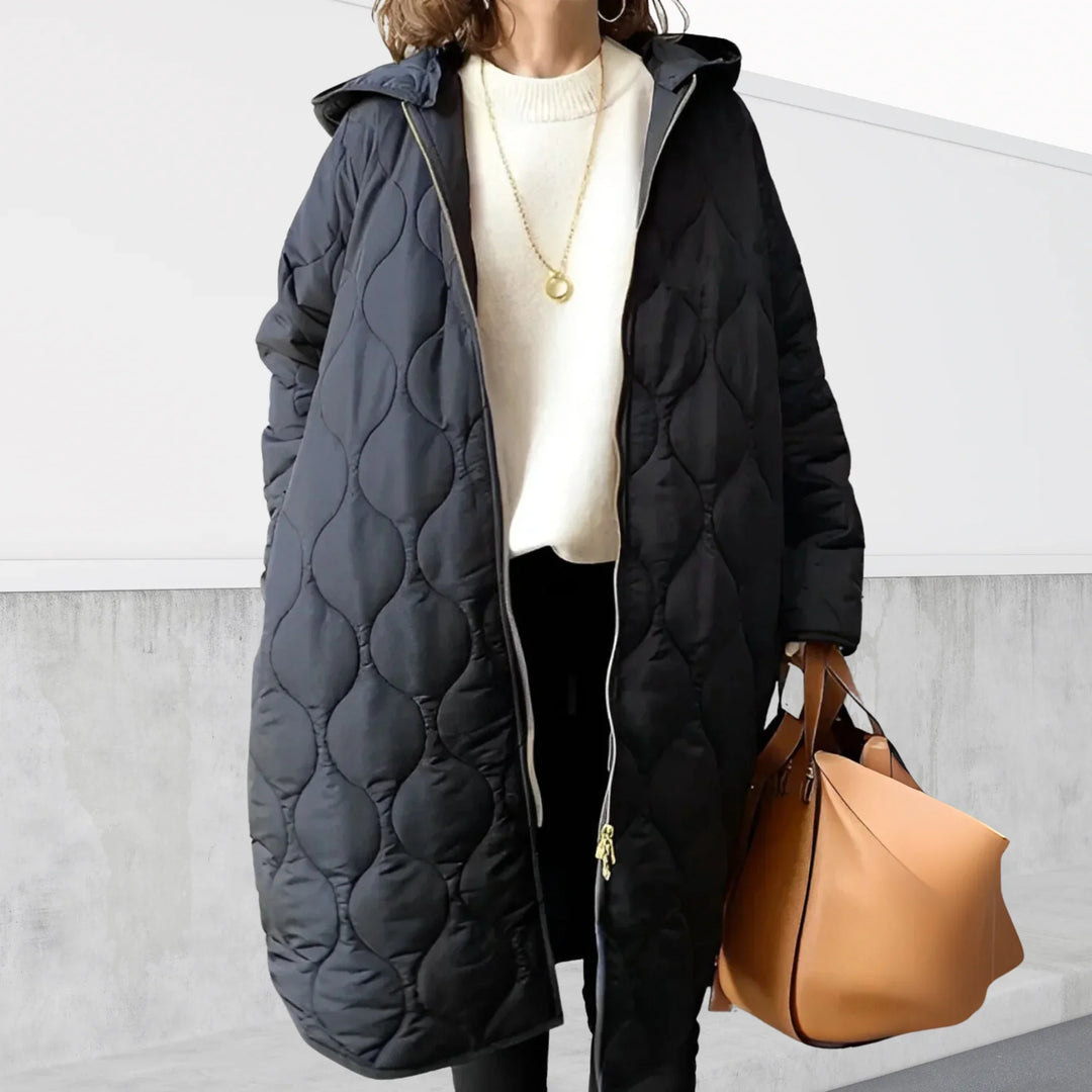 Manteau matelassé pour femme avec capuche et fermeture intégrale à glissière
