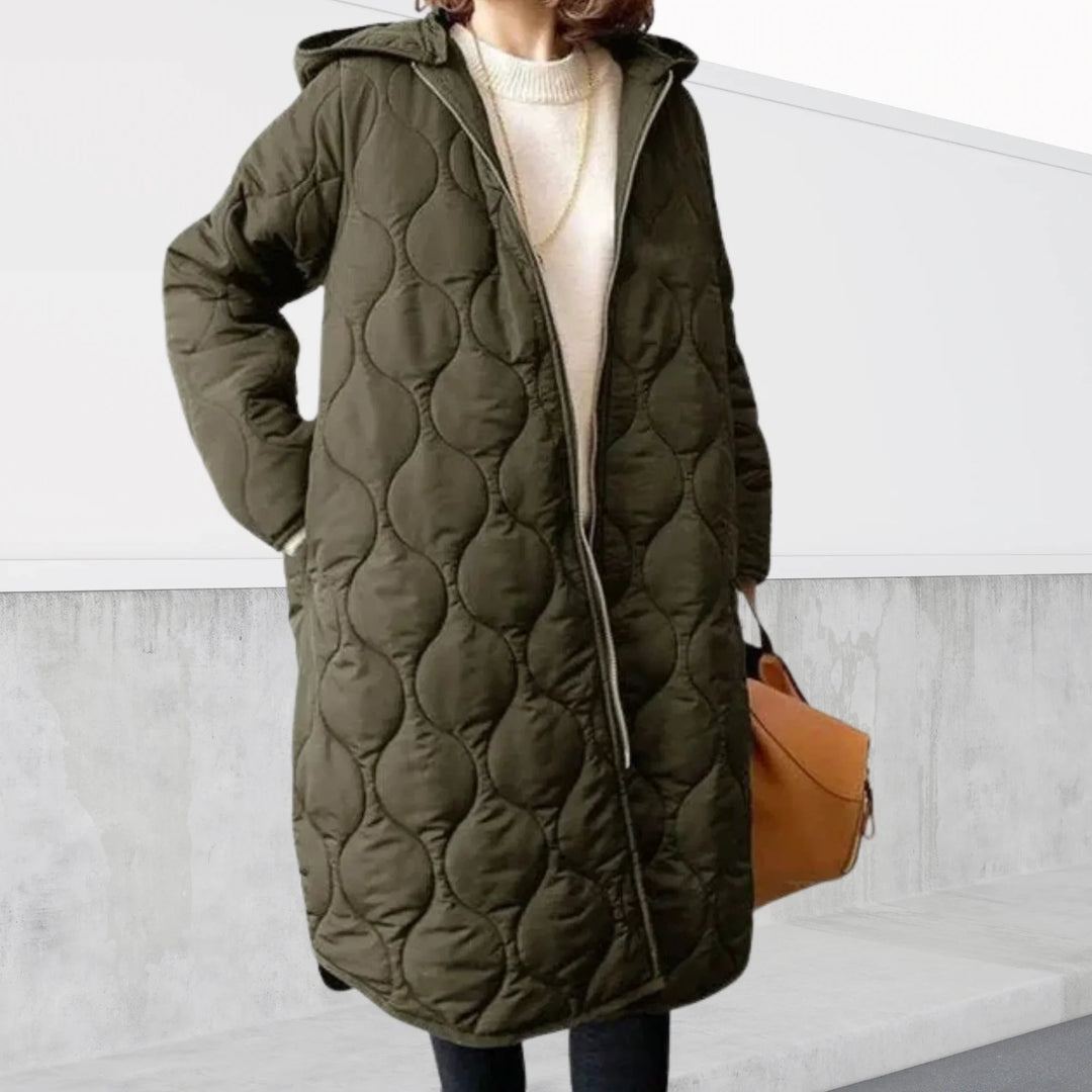 Manteau matelassé pour femme avec capuche et fermeture intégrale à glissière