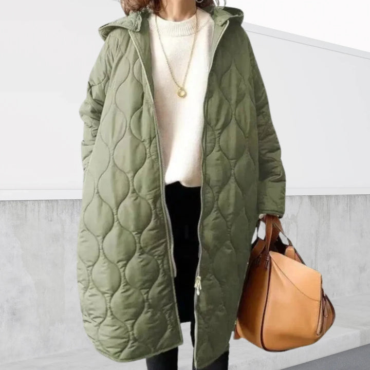 Manteau matelassé pour femme avec capuche et fermeture intégrale à glissière