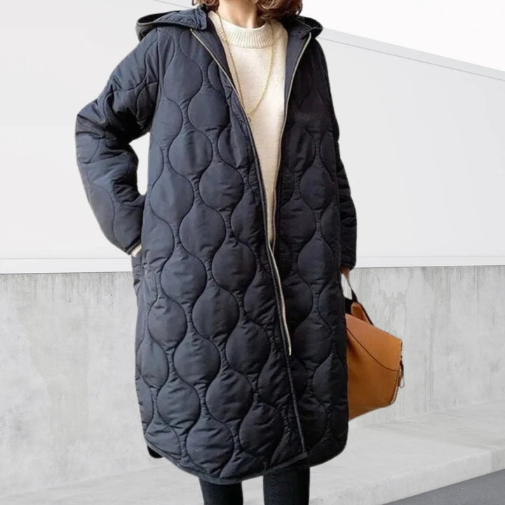 Manteau matelassé pour femme avec capuche et fermeture intégrale à glissière