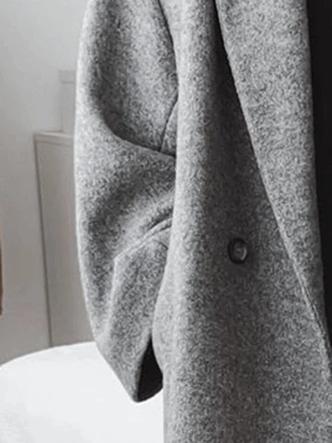 Women's Longline Wool Blend Coat Relaxed Fit