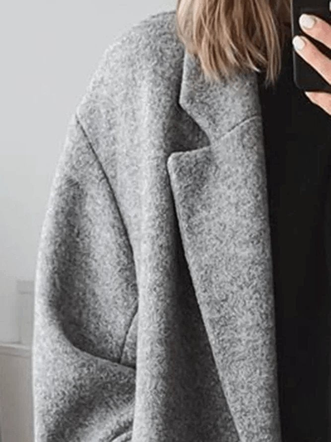 Women's Longline Wool Blend Coat Relaxed Fit