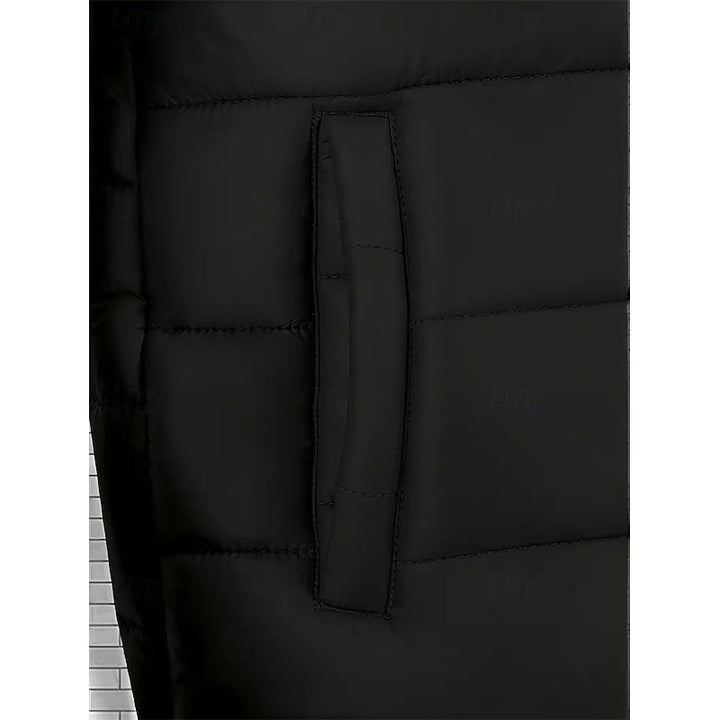 Men's Quilted Hooded Puffer Jacket with Lightweight Insulation