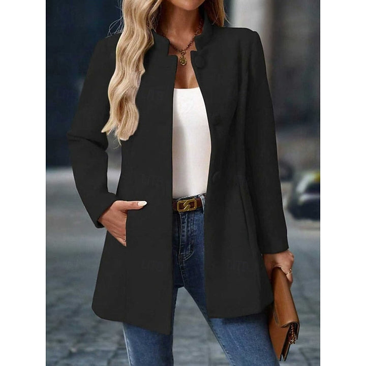 Women's Stand Collar Tailored Coat with Button Front