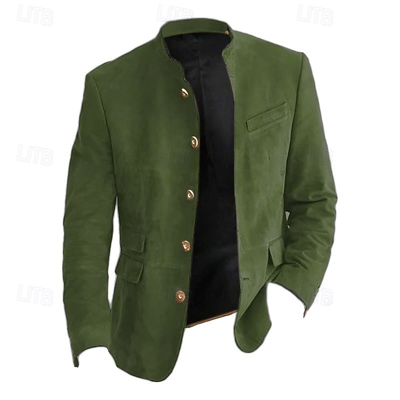 Men's Suede Stand Collar Jacket in Regular Fit
