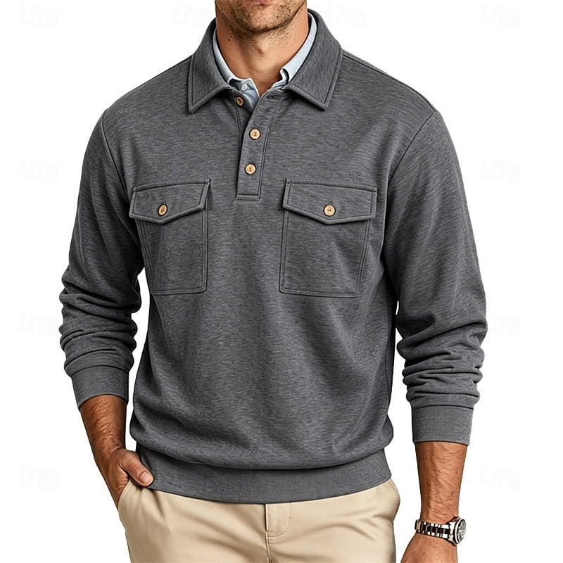 Men's Utility Polo Shirt with Chest Pockets