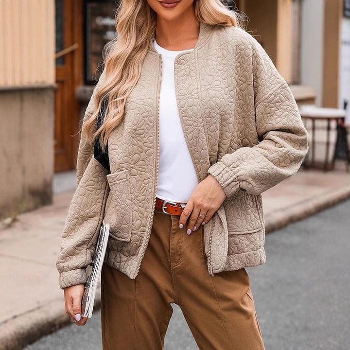 Women's Quilted Textured Open-Front Jacket