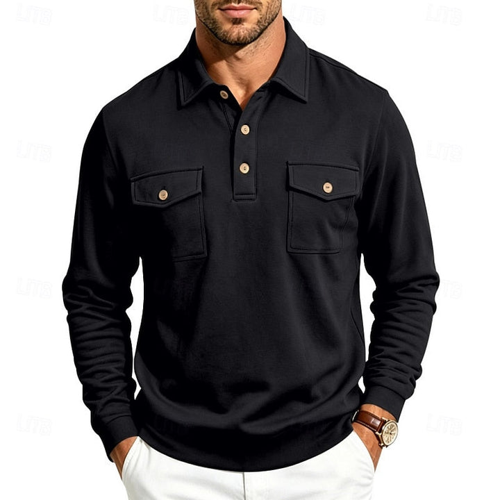Men's Utility Polo Shirt with Chest Pockets